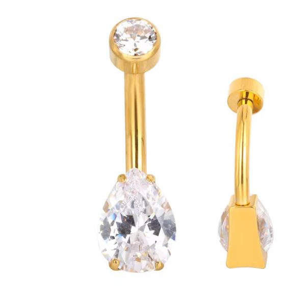 Piercing Umbigo Titânio Formato Gota Zircônia/T324 - Imagem 4