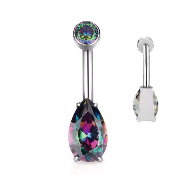 Piercing Umbigo Titânio Formato Gota Zircônia/T324 - Imagem 2