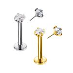 Piercing Labret Aço Ponto de Luz Push Pin/A725