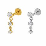 Piercing Labret Titânio com Corente Zircônia/T898