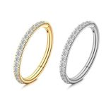 Piercing Argola Segmento Articulado Aço Cirurgico Zircônia Cravejada/A246