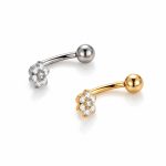 Piercing Umbigo Titânio Formato J com Topo Flor /T733 - Imagem 5