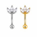 Piercing Minibarbell Titânio Curvo 3 Zircônia/T680