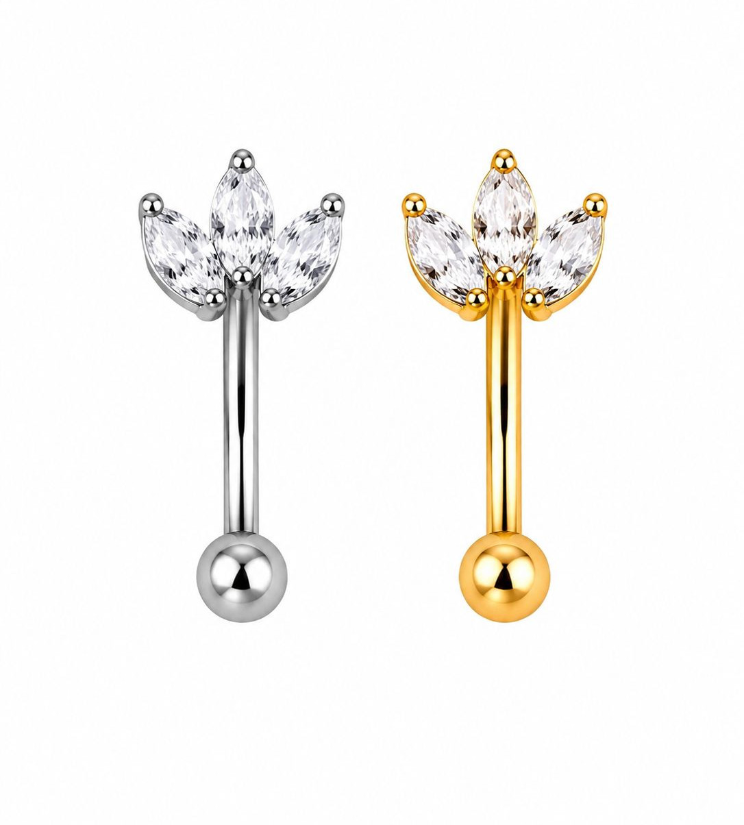 WhatsApp Image 2026-07-01 at 12.28.10 Piercing Minibarbell Titânio Curvo 3 Zircônia/T680 - Imagem 1