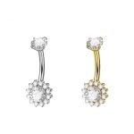 Piercing Umbigo Titânio com Zircônia /T616