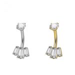 Piercing Banana Titânio Zircônia Cravejada/T709