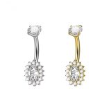 Piercing Banana Titânio Zircônia Cravejada/T707