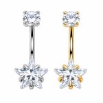 Piercing Umbigo Titânio Estrela Zircônia /T151