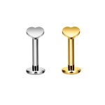 Piercing Labret Titânio Coração Liso /T075
