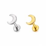 Piercing Labret Aço Cirúrgico Lua Lisa /A604