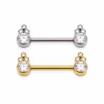 Piercing Mamilo 4 Zircônia Titânio Rosca Interna /T178