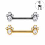 Piercing Mamilo Titânio Zircônia Rosca Interna /T136