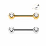Piercing Mamilo Titânio Zircônia Rosca Interna /T924