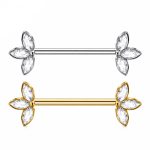 Piercing Titânio Mamilo Zircônia /T754