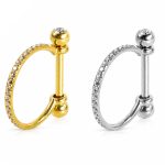 Piercing Meia Argola Aço Cirúrgico Zircônia Cravejada/A282