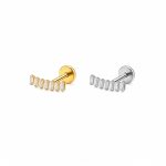 Piercing Labret Titânio Cluster Baguete 7 Zircônias/T926