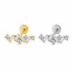 Piercing Labret Titânio Cluster Com Zircônias Delicadas/T929