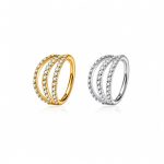 Argola Click Titânio 3 Fileira Aberta com Zircônia /T017