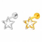 Piercing Labret Titanio Estrela com Zircônia Delicada/T413