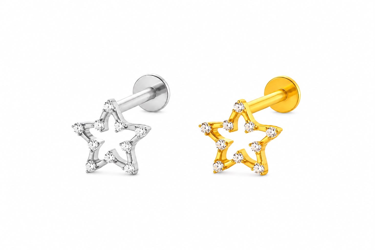 WhatsApp Image 2026-07-30 at 10.16.36 (1) Piercing Labret Titanio Estrela com Zircônia Delicada/T413 - Imagem 1