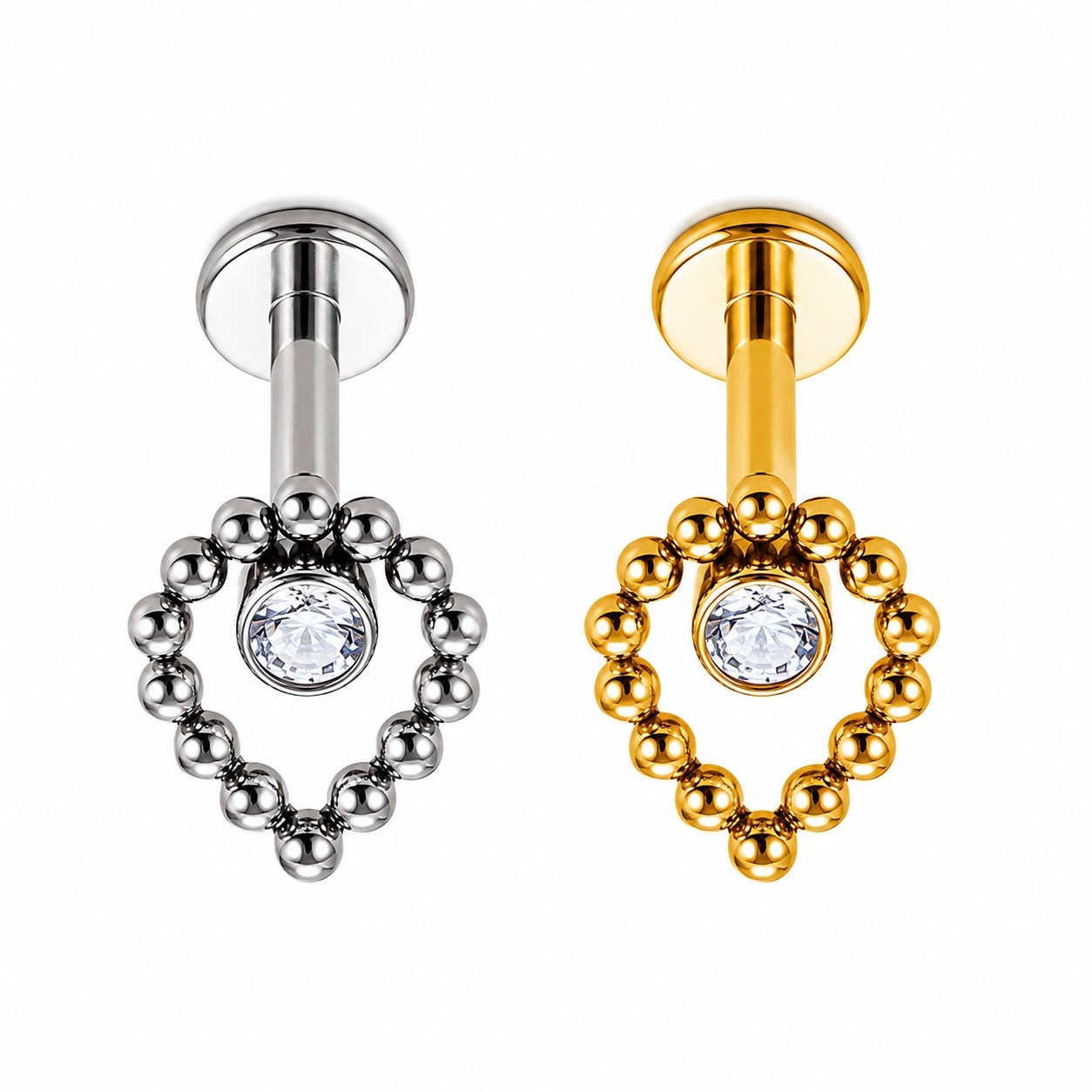 WhatsApp Image 2026-07-30 at 12.14.13 Piercing Labret Titânio Topo Gotas Esferas /T175 - Imagem 1