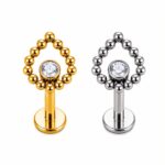 Piercing Labret Titânio Topo Gotas Esferas /T175 - Imagem 2