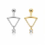 Piercing Labret Titânio com Corrente Pingente/T614