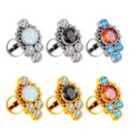 Piercing Labret Titânio Indiano Zircônia/T029