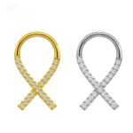 Piercing Argola Titânio X Zircônia Cravejada/T348