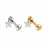 Piercing Labret Titânio com Pingente Estrela/T945