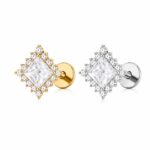 Piercing Labret Titânio com Zircônia Cravejada/T953