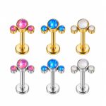 Piercing Labret Titânio 3 Opalas /T047