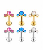 Piercing Labret Titânio 3 Opalas /T047