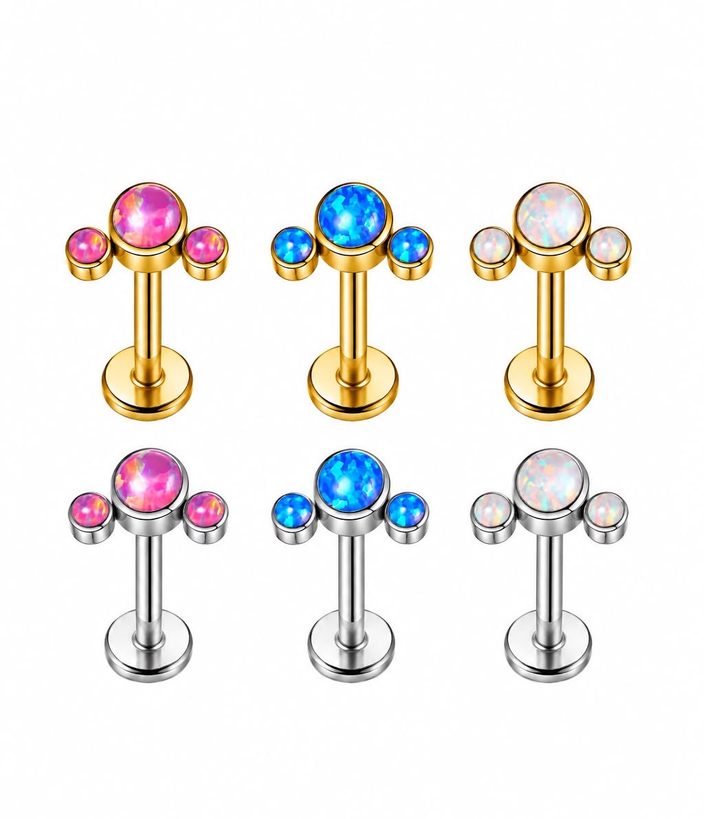 WhatsApp Image 2026-07-30 at 17.12.24 Piercing Labret Titânio 3 Opalas /T047 - Imagem 1
