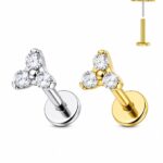Piercing Labret Titânio Trinity Zircônia Push Pin/T784