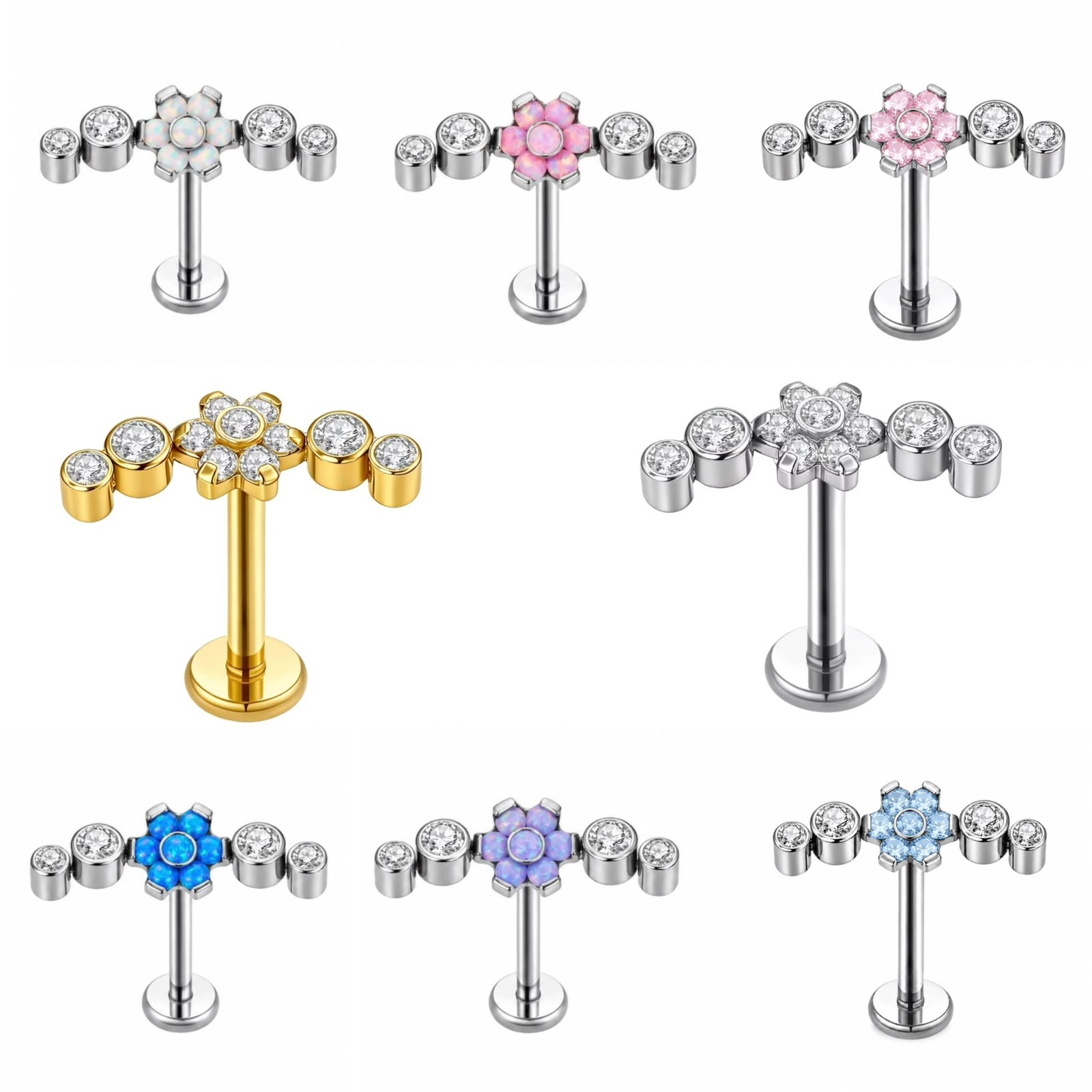 WhatsApp Image 2026-08-05 at 12.33.12 (1) Piercing labret Titânio Cluter Flor /T209 - Imagem 1