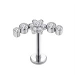 Piercing labret Titânio Cluter Flor /T209 - Imagem 4