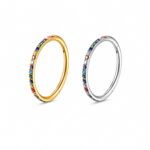 Piercing Argola Click Titânio Zircônia Colorida/T024