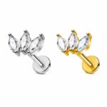 Piercing Labret Titânio 3 Zircônias /T611