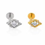 Piercing Labret Titânio Com Zircônias Delicadas/T889