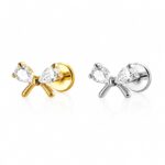 Piercing Labret Titânio Mini Laço Cravejado/T795