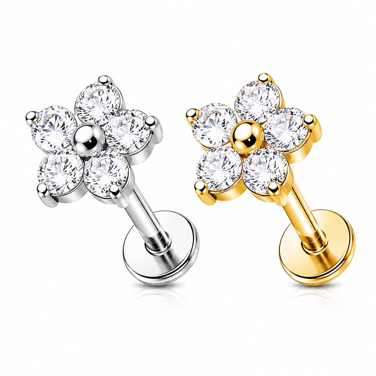 WhatsApp Image 2026-08-07 at 15.35.57 (1) Piercing Labret Titânio Flor 5 Pétalas Rosca Interna /T374 - Imagem 1