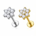 Piercing Labret Titânio Flor 6 Petálas /T308