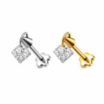 Piercing Labret Titânio com Pingente Quadrado/T944