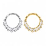 Piercing Argola Titânio Segmento Articulado Zircônia Cravejada/T10001
