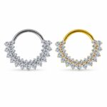 Piercing Argola Titânio Segmento Articulado Zircônia Cravejada/T985