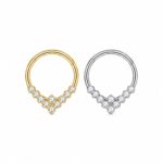 Piercing Argola Titânio Segmento Articulado Zircônia Cravejada/T999