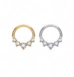 Piercing Argola Titânio Segmento Articulado Zircônia Cravejada/T988