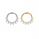 Piercing Argola Titânio Segmento Articulado Zircônia Cravejada/T1000