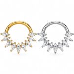Piercing Argola Titânio Segmento Articulado Zircônia Cravejada/T990